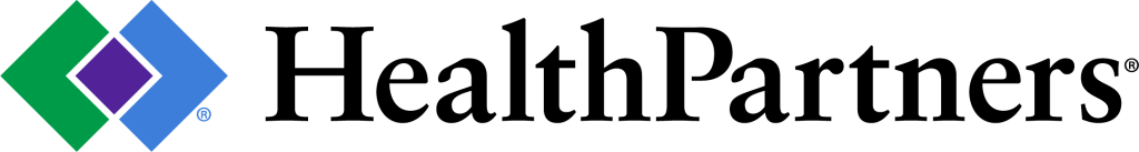 HealthPartners logo featuring a green and blue diamond shape with a purple center next to the word ‘HealthPartners’ in black text.